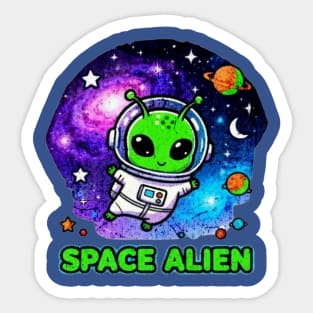 Space Alien T-Shirt | Cute Astronaut Alien Galaxy Design | Cosmic Adventure Tee Sticker